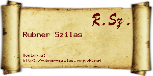 Rubner Szilas névjegykártya